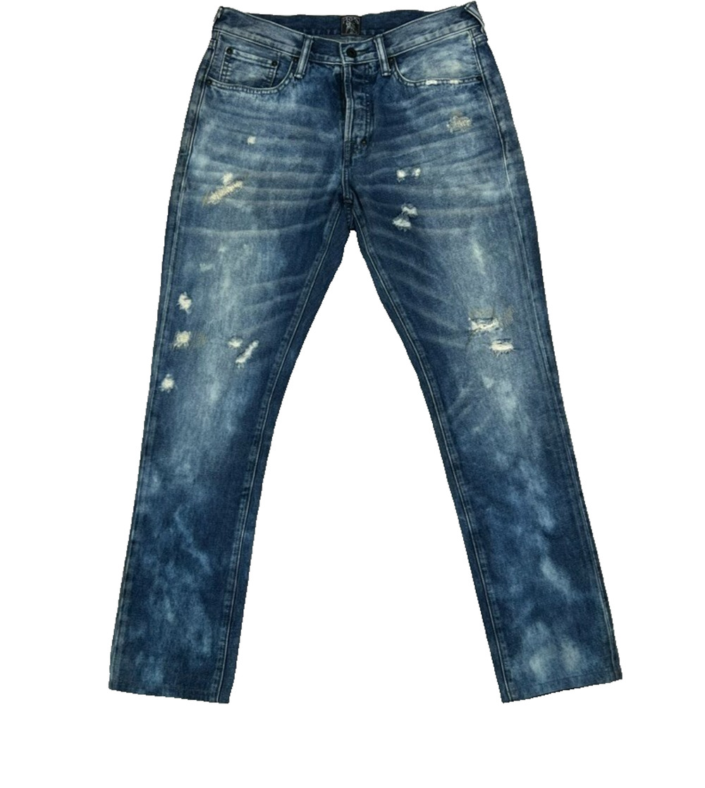 PRPS Jeans Mens Size 31 Denim Distressed Medium Bleach Wash Button Fly
